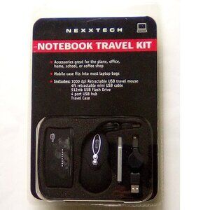 Nexxtech Notebook Travel Kit (Mouse, Flash Drive, USB Hub, USB Cable, Case)
